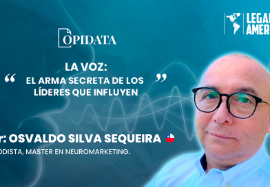 Portada del artículo “La voz: el arma secreta de los líderes que influyen”, de Osvaldo Silva Sequeira para Opidata y Legado a las Américas.