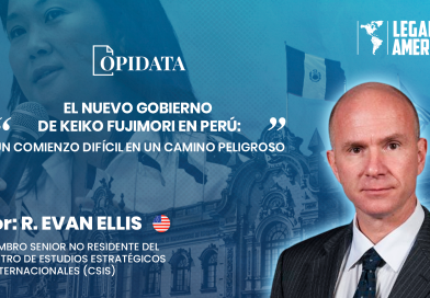 Portada del artículo “El nuevo gobierno de Keiko Fujimori en Perú: un comienzo difícil en un camino peligroso”, de R. Evan Ellis para Opidata y Legado a las Américas.